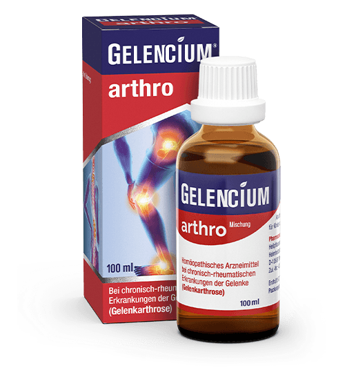 Gelencium Arthro Produktverpackung und Produkt